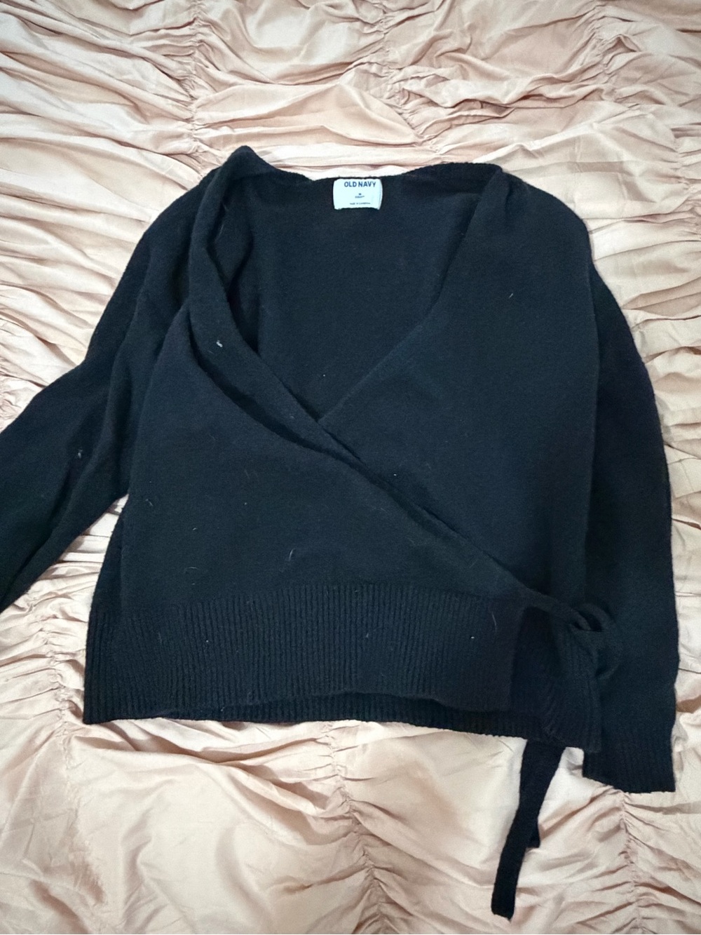 Old Navy Black V-Neck Wrap Sweater